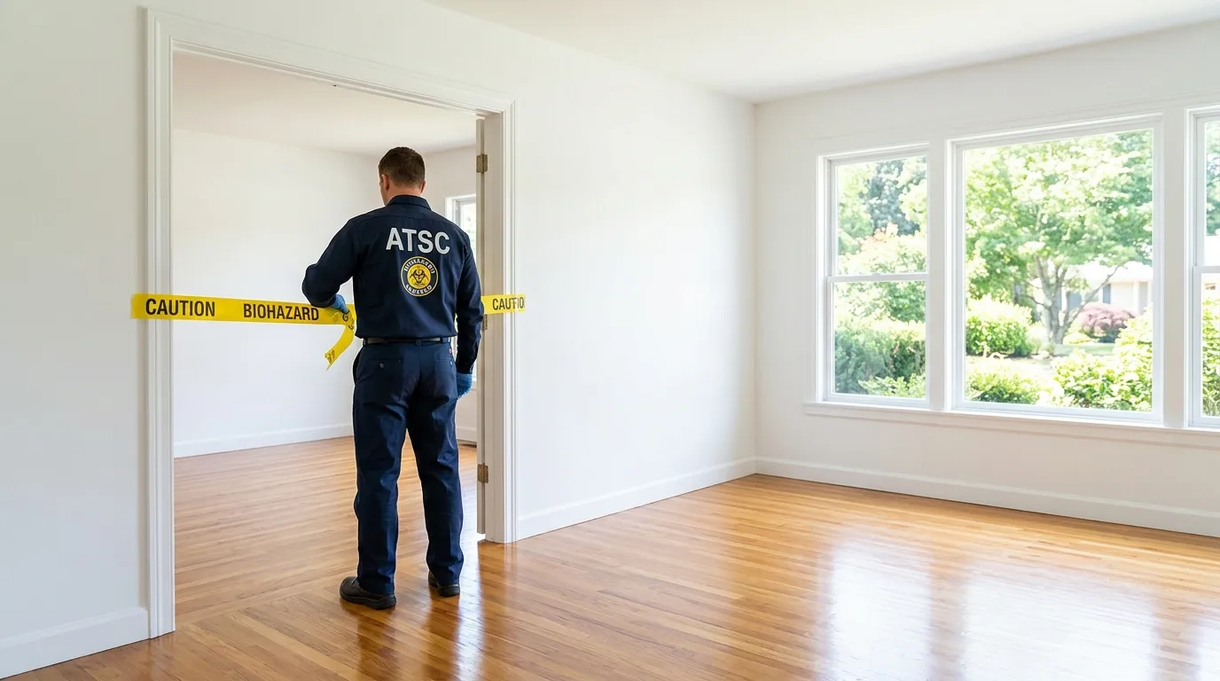Certified biohazard cleanup crew performing Decomposition Cleanup in Fayetteville